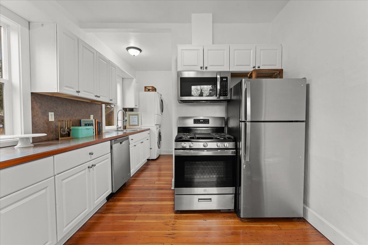 Remodeled kitchen with stainless appliances